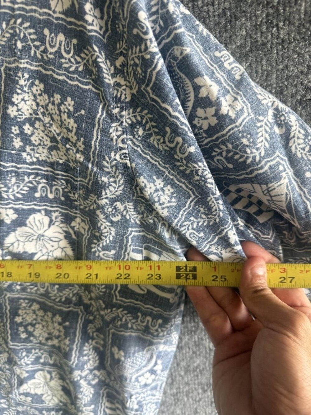 Reyn Spooner Shirt Mens Large Blue Hawaiian Aloha Print Short Sleeve Button Up - Picture 3 of 6